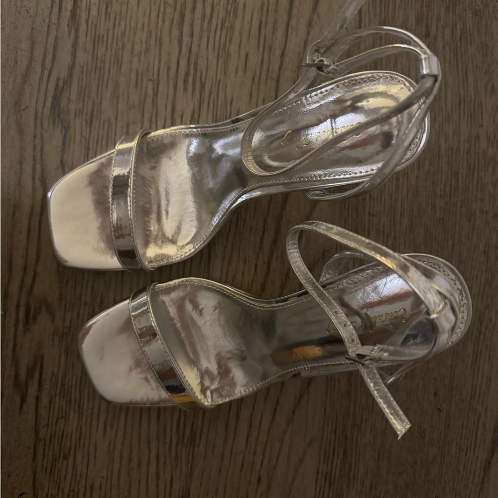Chic Silver Strappy Heels